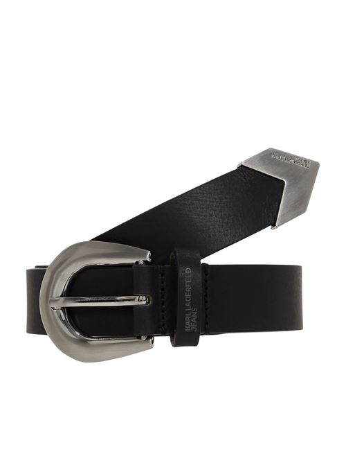Cintura nera in cuoio Karl Lagerfeld jeans | A4W33094999